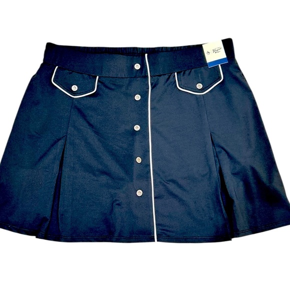 NWT Original Penguin Black with white trim penguin metal buttons Skort sz large - Picture 4 of 11